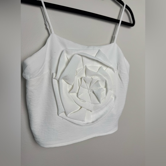 Top with 3D corsage in white Monteau, size L - Picture 6 of 11